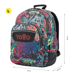 Totto - Mochila escolar graffiti Crayoles