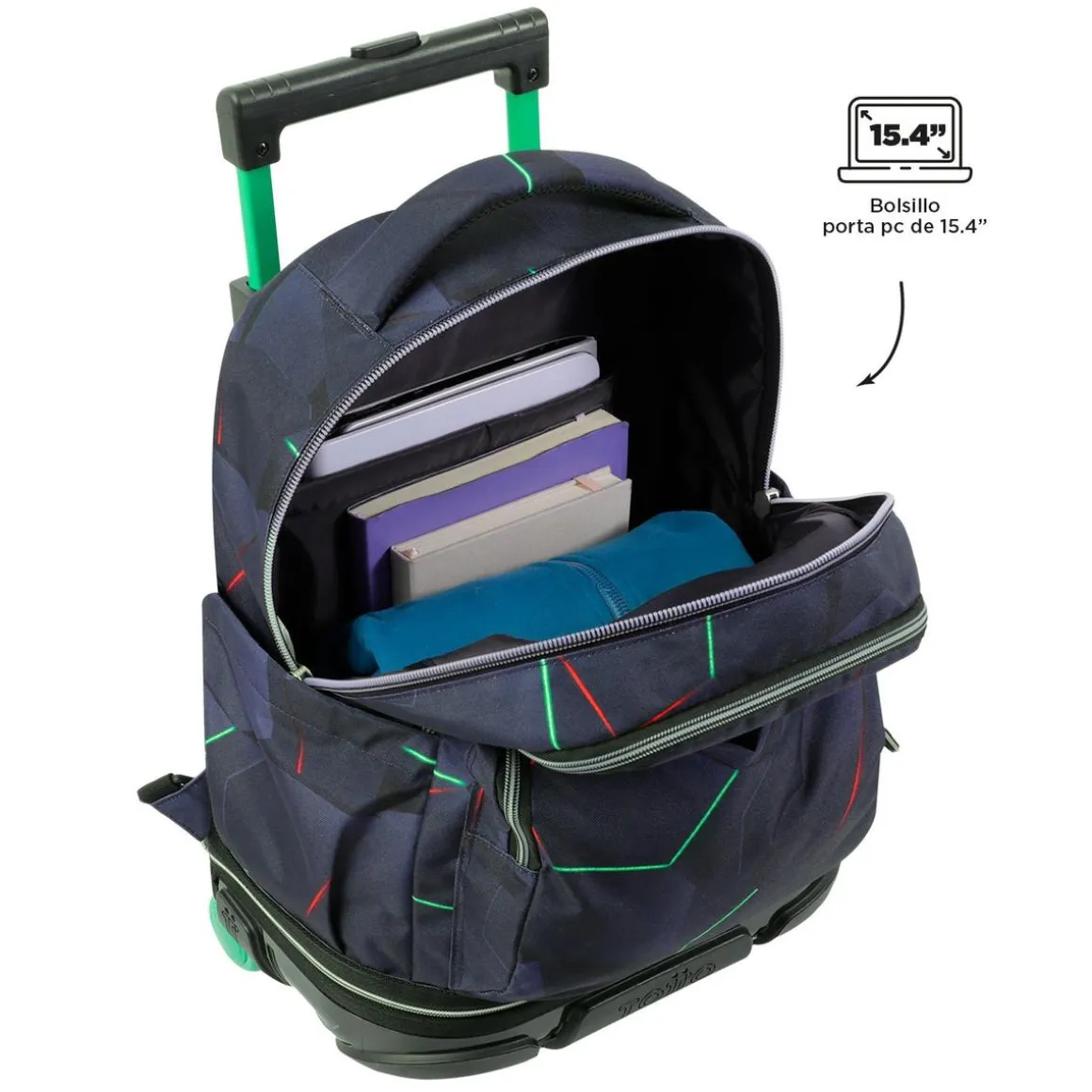 Totto - Mochila escolar ruedas desmontable fractal Tiza
