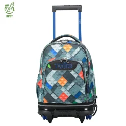 Totto - Mochila escolar ruedas desmontable bloques Tiza
