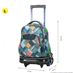 Totto - Mochila escolar ruedas desmontable bloques Tiza
