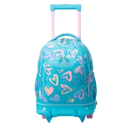 Totto - Mochila escolar ruedas desmontable corazones pintados Tiza
