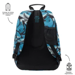 Totto - Mochila escolar tiburones Crayoles