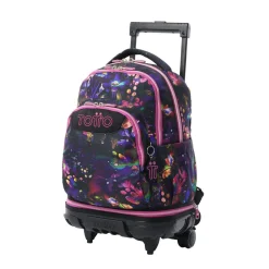 Totto - Mochila Tiza con ruedas Flower Galaxy