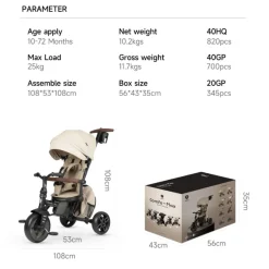 Triciclo Comfo Max 6 en 1 – Negro