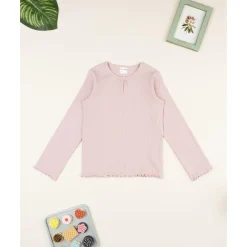 T-shirt rosa de niña manga larga