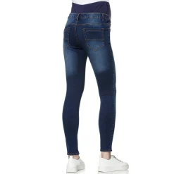 Vaqueros premamá en denim elástico con banda alta en la cintura