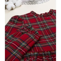 Vestido niña tartán rojo con cremallera trasera
