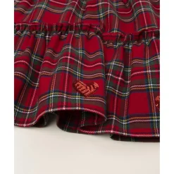 Vestido niña tartán rojo con cremallera trasera