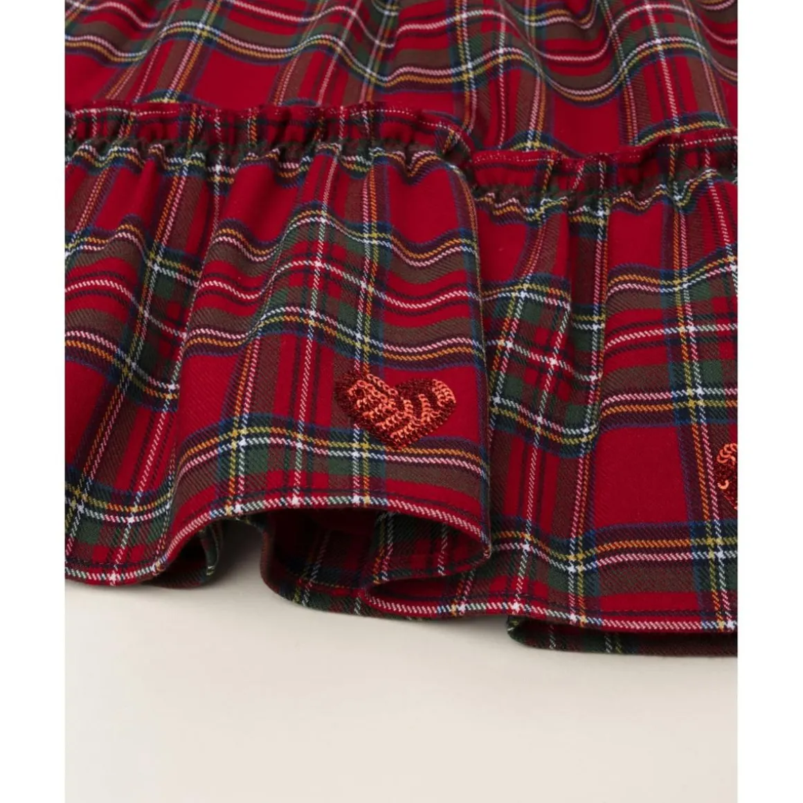 Vestido niña tartán rojo con cremallera trasera