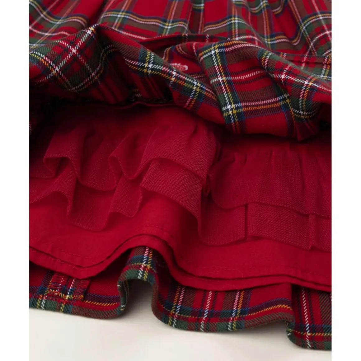 Vestido niña tartán rojo con cremallera trasera