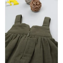 Vestido pichi verde con bordado para niña