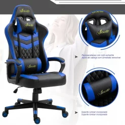 Vinsetto - Silla Gaming azul-negro