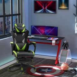 Vinsetto - Silla Gaming ergonómica verde-negro