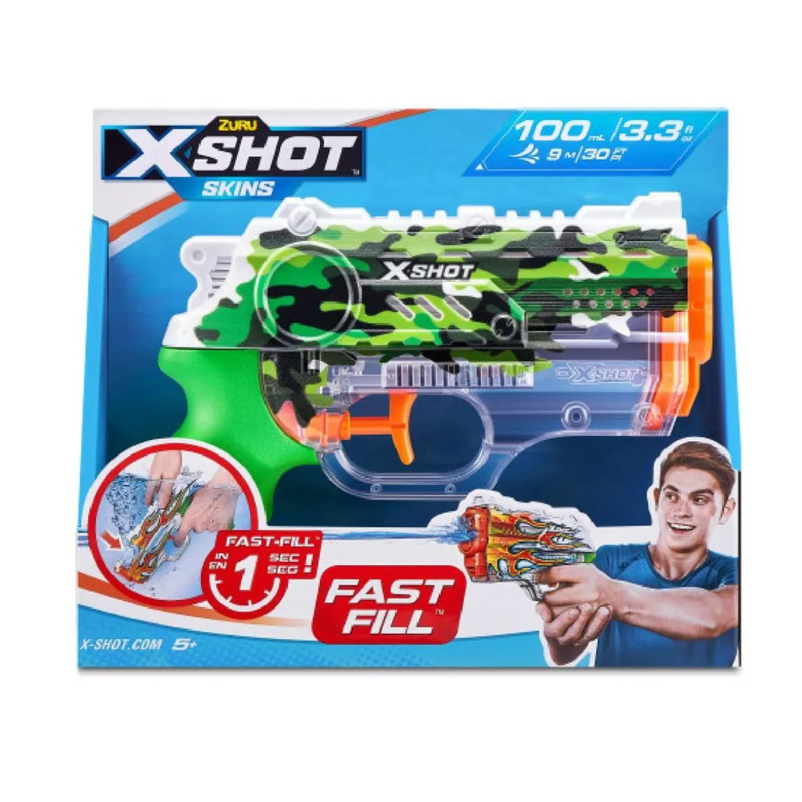 X-Shot - Pistola de agua Fast-Fill Skins Nano (varios colores)