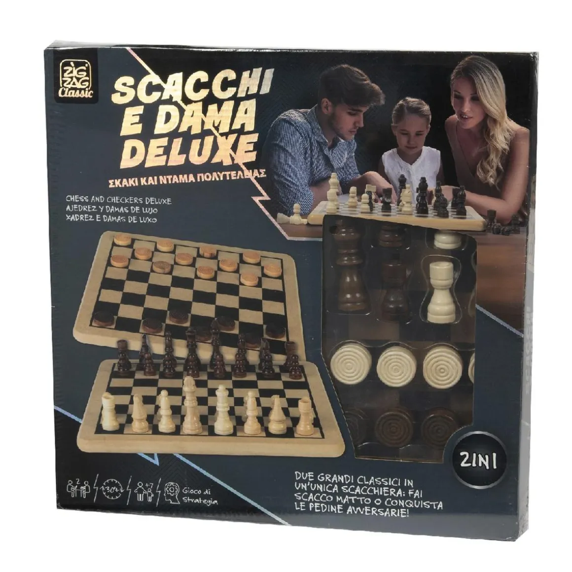 Zig Zag - Juego de Damas y Ajedrez en madera